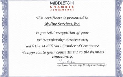 10 Year Anniversary with the Middleton Chamber of Commerce
